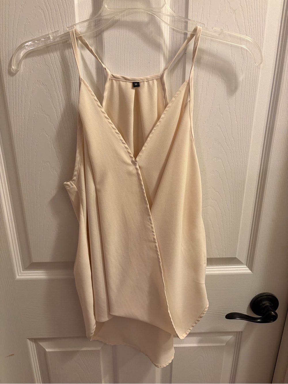 Sleeveless Draped V-Neck Cami Top - Cream